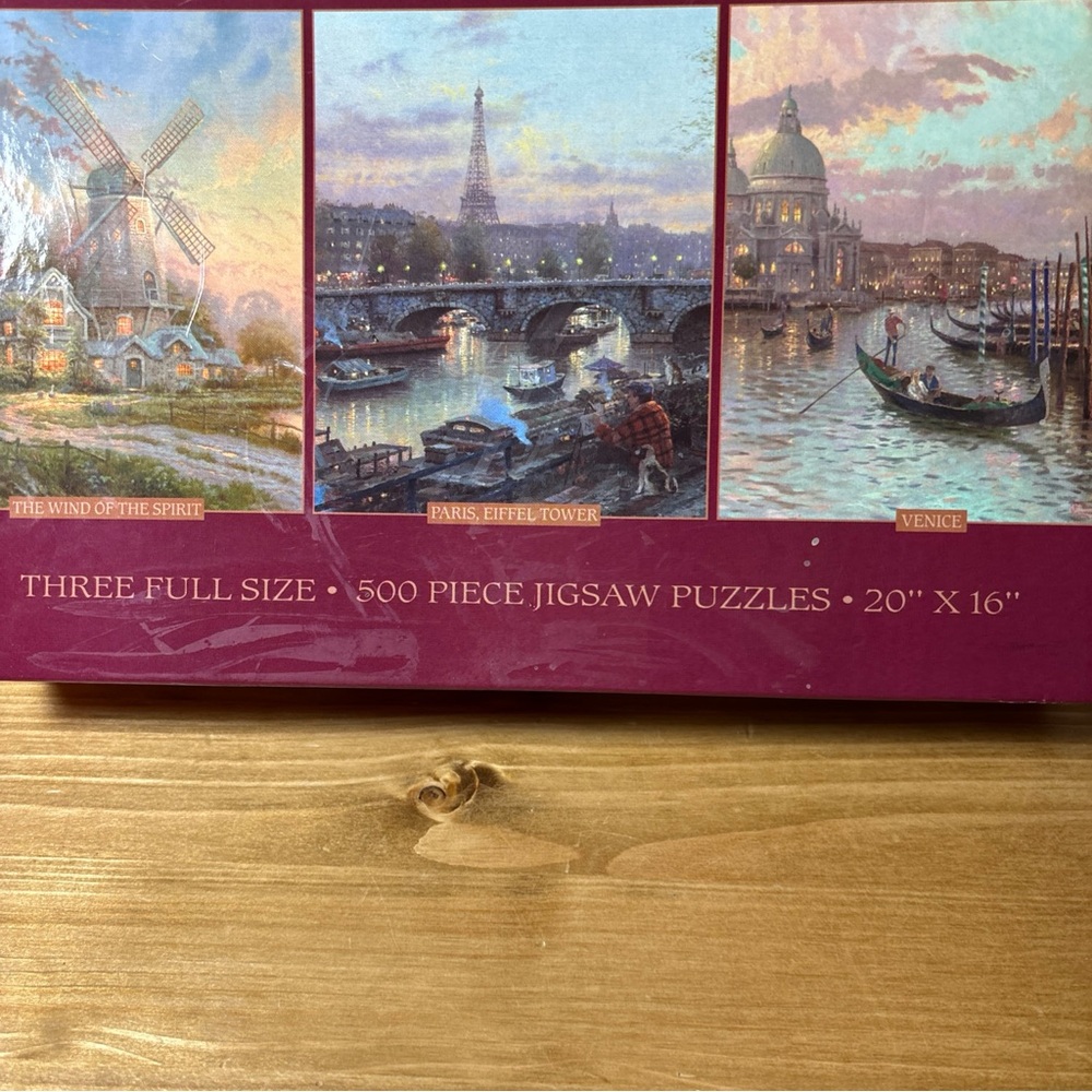 Thomas Kinkade Deluxe Set of Three (3) 500 Piece Jigsaw Puzzles - Picture 2 of 8